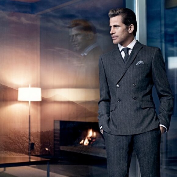 Hugo Boss Other - Hugo Boss Vintage Style Wool Pinstriped Al Capone Chicago Retro Blazer 42L